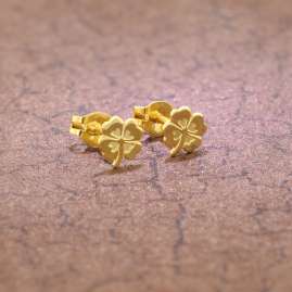 trendor 51088 Children's Earrings Clover Leaf 333 / 8K Gold