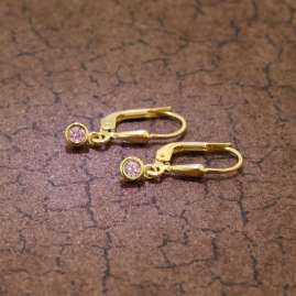 trendor 51096 Drop Earrings with Pink Cubic Zirconia Gold 333/8 ct