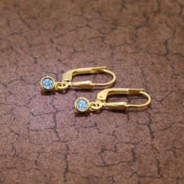 trendor 51097 Drop Earrings with Blue Cubic Zirconia Gold 333 / 8K