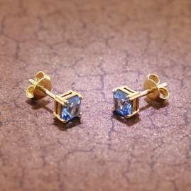 trendor 51680-02 Damen-Ohrringe Gold 333 / 8K synthetischer Aquamarin