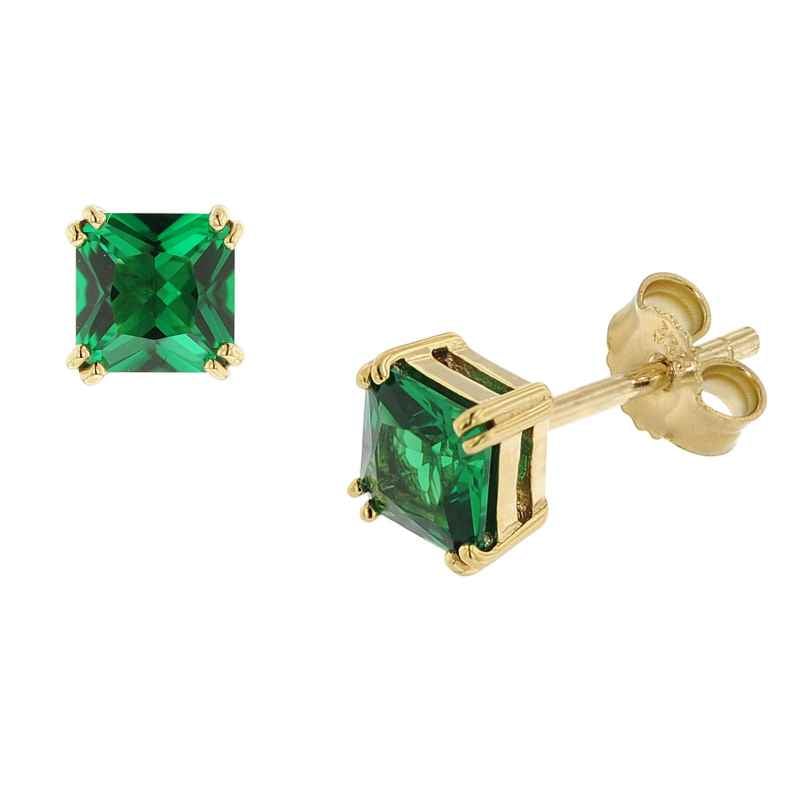 trendor 51680-08 Women's Earrings 333 / 8K Gold Synthetic Emerald 4260727516802