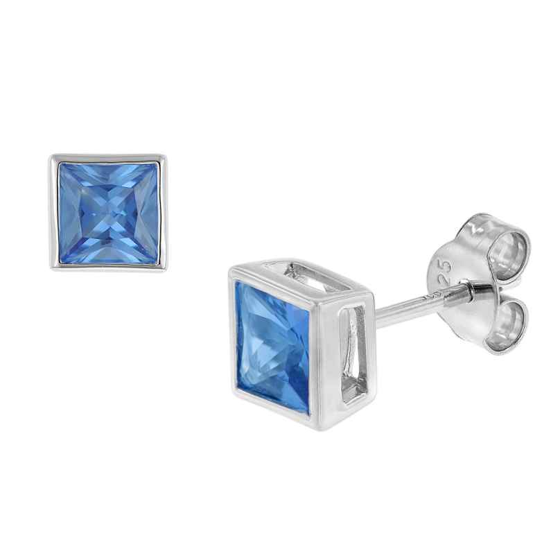 trendor 51670-03 Earrings 925 Sterling Silver Cubic Zirconia London Blue 4260727516758