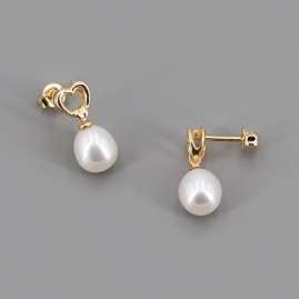 trendor 41154 Freshwater Pearl Earrings Gold 333 / 8K