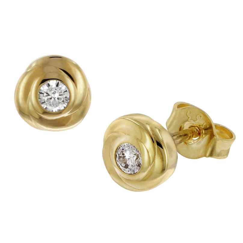 trendor 41189 Stud Earrings Gold 333 / 8K Cubic Zirconia 4260769411899