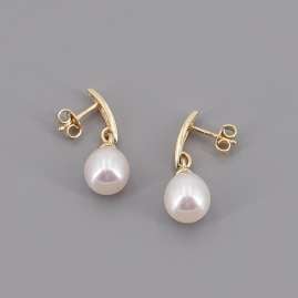 trendor 41190 Pearl Stud Earrings Gold 333 / 8K Freshwater Pearls