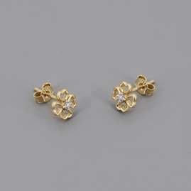 trendor 41196 Earrings for Girls Gold 333 (8 ct) Cloverleaf Stud Earrings