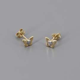 trendor 41198 Butterfly Stud Earrings for Girls Gold 333 (8 kt)