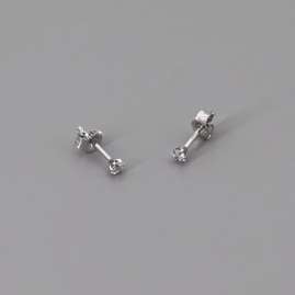 trendor 41231 Earrings for Women and Men White Gold 333 (8 ct) Cubic Zirconia