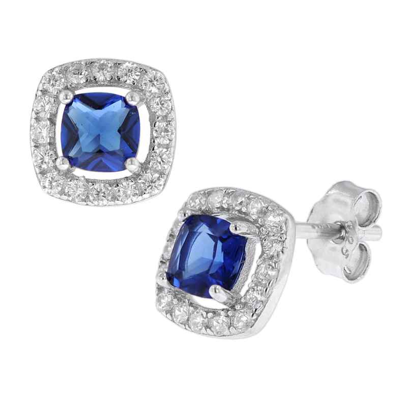 trendor 41235 Women's Stud Earrings Silver 925 with Blue Cubic Zirconia 4260769412353