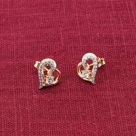 trendor 41484 Earrings Heart Gold 333/8K Studs Cubic Zirconia