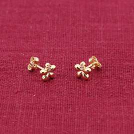 trendor 41547 Women's Stud Earrings Gold 333/8K Flower with Cubic Zirconia