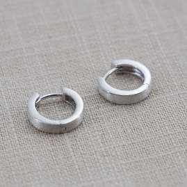 trendor 41578 Earrings for Men and Women 925 Silver Hoop Earrings Ø 13 mm