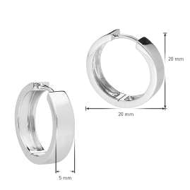 trendor 41586 Hoop Earrings for Women and Men 925 Silver Ø 20 mm