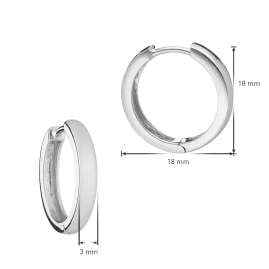 trendor 41587 Hoop Earrings for Men and Women 925 Silver Ø 18 mm