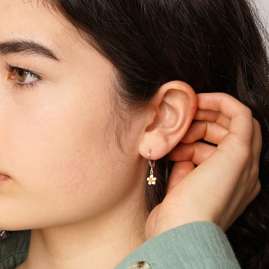 trendor 41591 Earrings For Girls Silver 925 with Flower Pendant