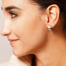 trendor 41602 Hoop Earrings for Men and Women 925 Silver Ø 15 mm