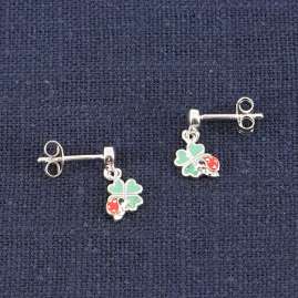 trendor 41606 Children's Shamrock Earrings for Girls 925 Silver
