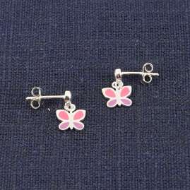 trendor 41604 Stud Earrings for Girls Silver 925 Butterfly
