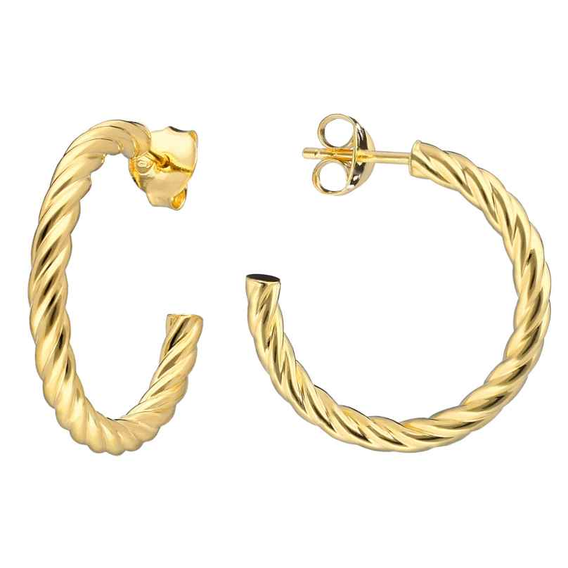 trendor 41618 Women's Hoop Earrings Gold Plated 925 Silver 4260769416184