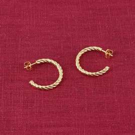 trendor 41618 Women's Hoop Earrings Gold Plated 925 Silver