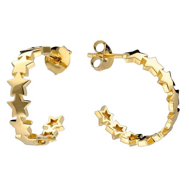 trendor 41619 Women's Earrings Gold Plated 925 Silver Hoops 4260769416191