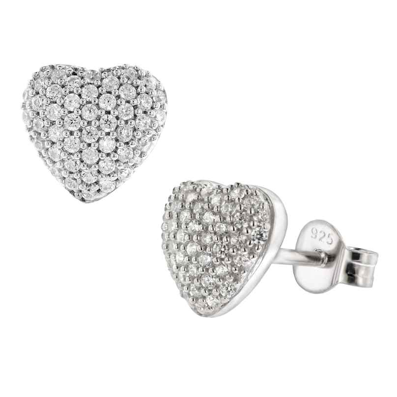 trendor 41636 Women's Earrings Silver 925 Heart Studs 4260769416368