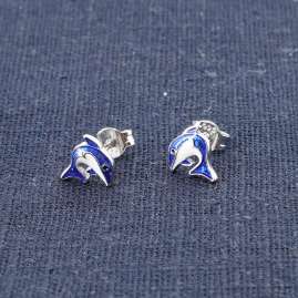 trendor 41641 Girls Earrings Silver 925 Dolphin Studs