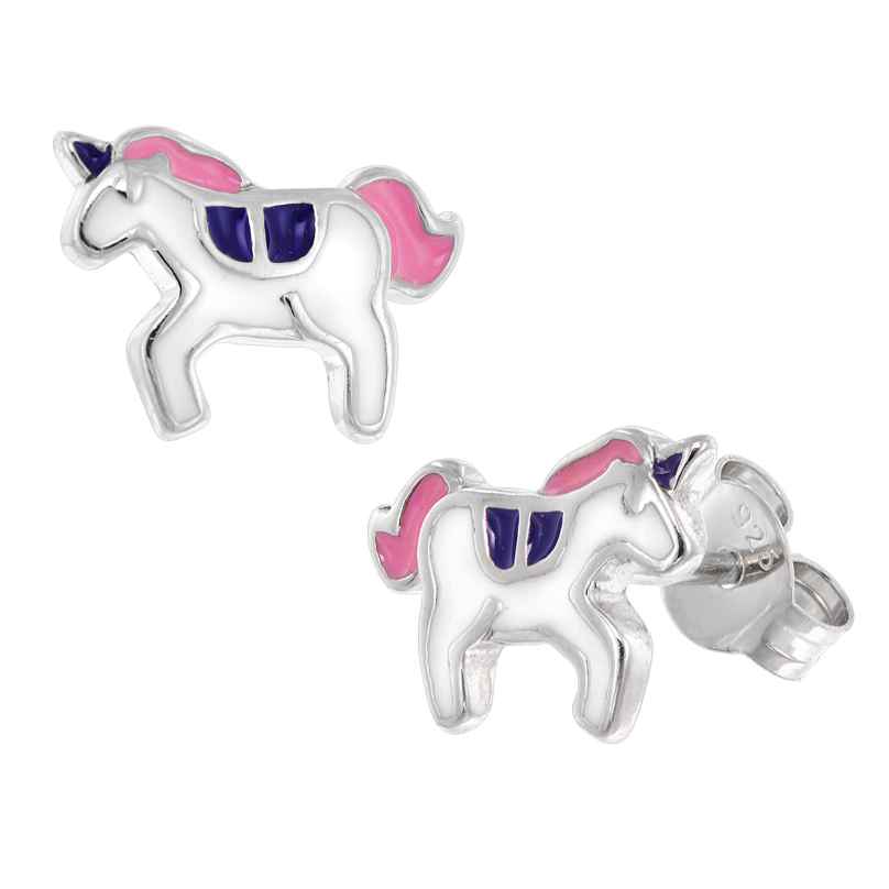 trendor 41649 Children's Stud Earrings Silver 925 Unicorn 4260769416498