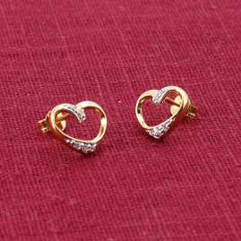 trendor 41646 Women's Earrings Gold Plated 925 Silver Cubic Zirconia Heart