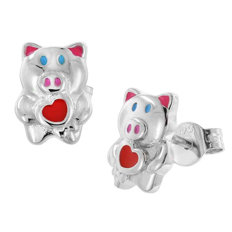 trendor 41658 Children's Earrings Silver 925 Lucky Pig Studs 4260769416580