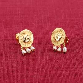 trendor 41668 Women's Pearl Earrings Gold Plated 925 Silver