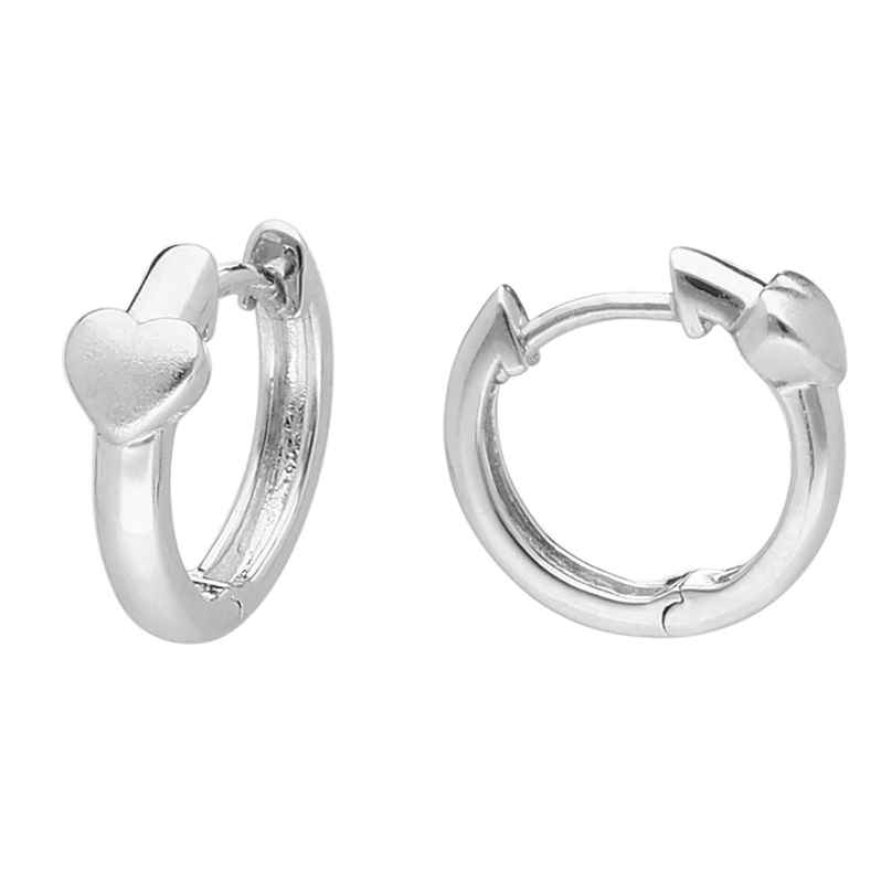 trendor 41724 Hoop Earrings with Heart 925 Silver 4260769417242