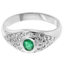 trendor 70722 Emerald Ring white gold