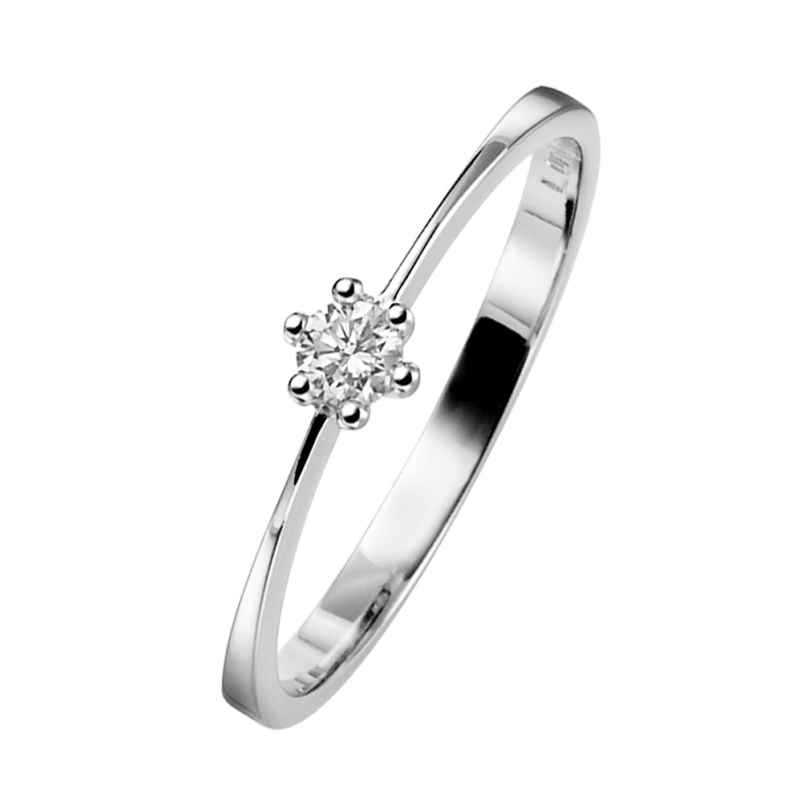 trendor 532449 Damen Diamantring 585 Weißgold für Verlobung und Heiratsantrag