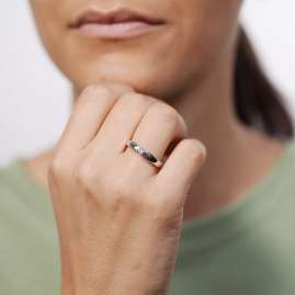 trendor 532503 Brillant-Ring 0,10 ct Weißgold 585 für Antrag oder Verlobung