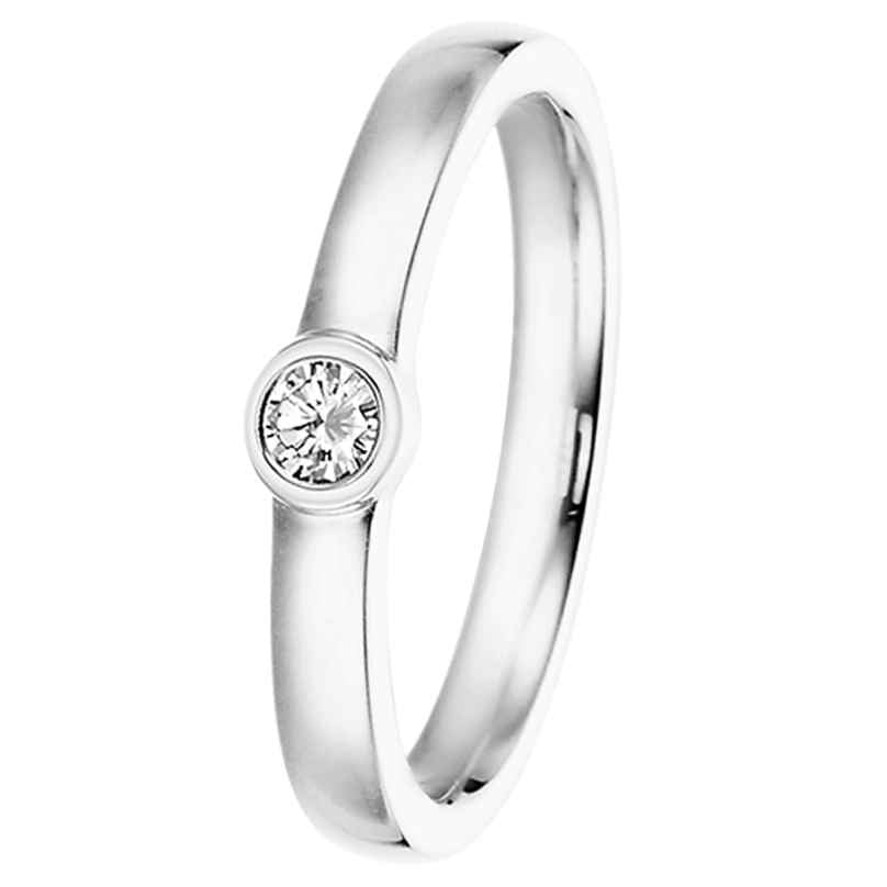 trendor 532497 White Gold Ladies Ring with Diamond