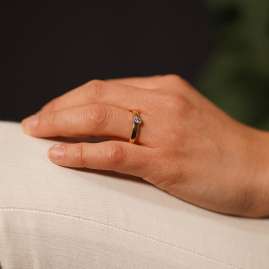 trendor 532499 Verlobungsring 585 Gold Bicolor mit Diamant 0,15 ct