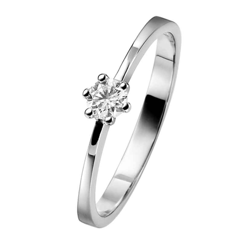 trendor 532453 White Gold Solitaire Ring