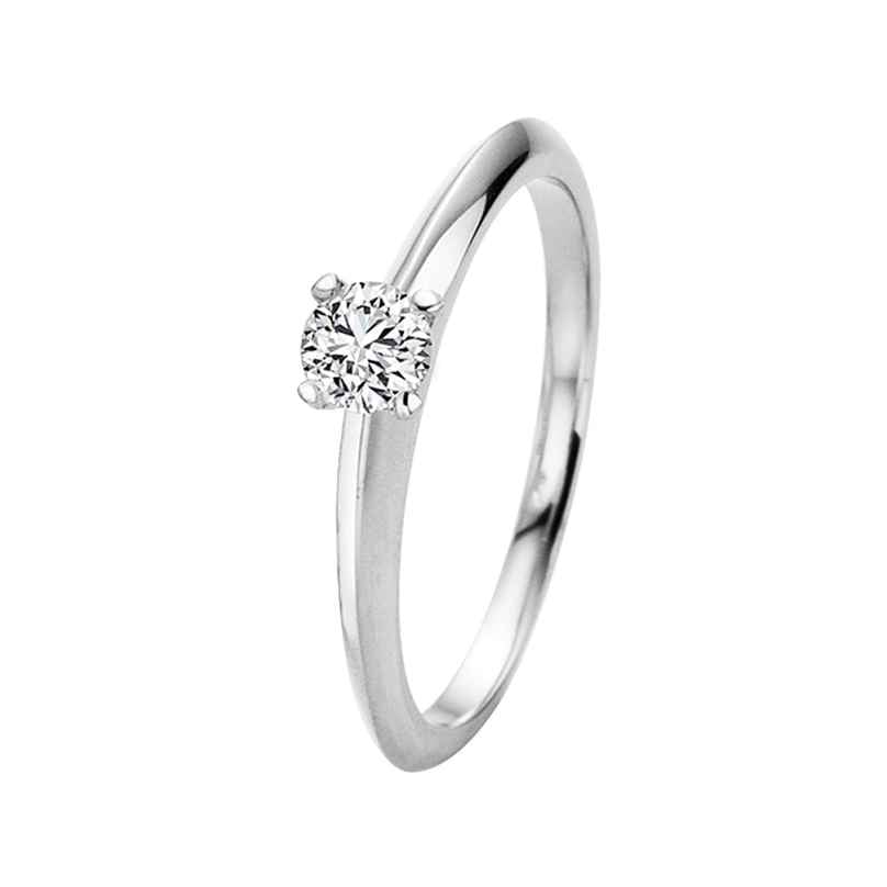 trendor 532660 Ladie's Ring Engagement White Gold 585/14K Brilliant 0.15 ct.