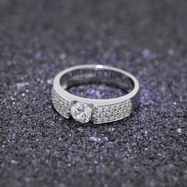 trendor 39382 Ladies' Engagement Ring White Gold 333 (8 ct) 39 Cubic Zirconias