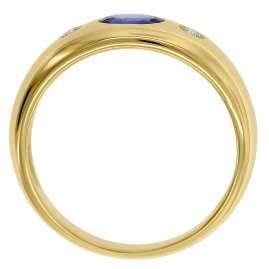 trendor 22749.054GG Band Ring 585/14 ct Gold with Sapphire and Diamonds