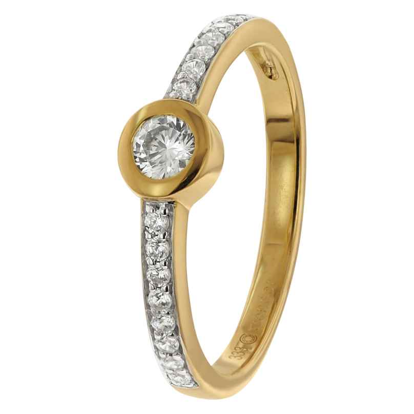 trendor 41330 Ladies' Ring Gold 333 with Cubic Zirconia