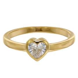 trendor 41558 Ladies' Ring Gold 333/8K with Cubic Zirconia Heart
