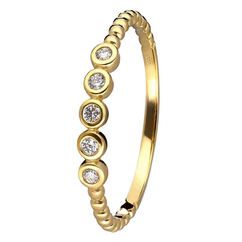 trendor 41562 Women's Ring Gold 585/14 kt with 5 Diamonds