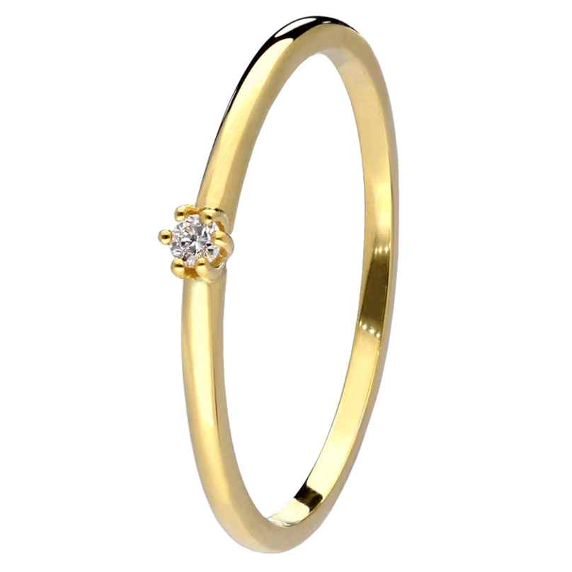 trendor 41570 Damen-Diamantring Gold 585/14K Brillantring