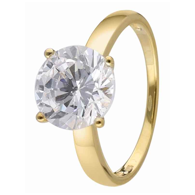 trendor 41715 Women's Ring Gold Plated 925 Silver Cubic Zirconia Ø 9 mm