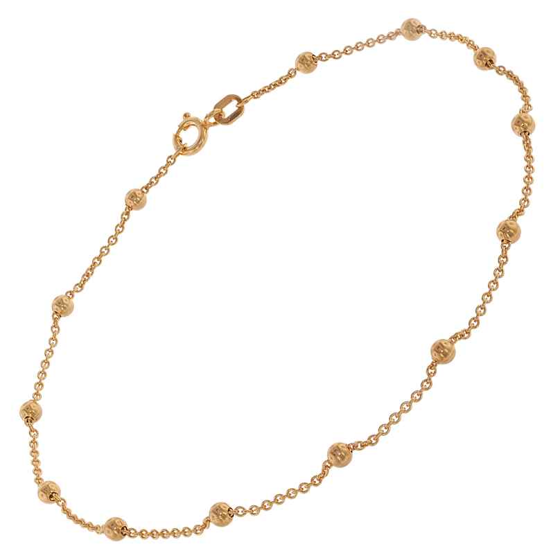 trendor 75657 Anklet with Beads Gold-Plated Silver 4260641756575
