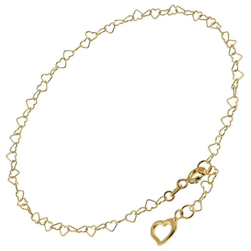 trendor 51197 Anklet Heart Gold Plated Silver 925 with Green Quartz 4260727511975