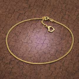 trendor 51195 Anklet Gold Plated Silver with Heart Pendant