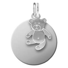 trendor 87677 Silver Kid's Engraving Pendant Set Teddy Bear